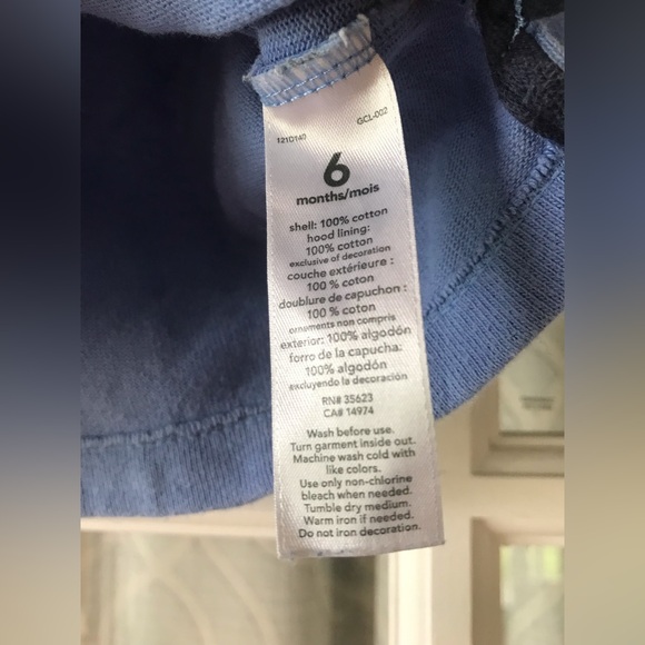 2-pack Carter’s gray cotton onesie and lightweight blue and navy hoodie shirt - Picture 4 of 10